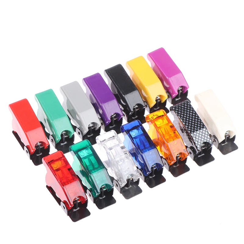 

2pcs Auto Car Boat Truck Illuminated Led Toggle Switch With Safety Aircraft Flip Up Cover Guard