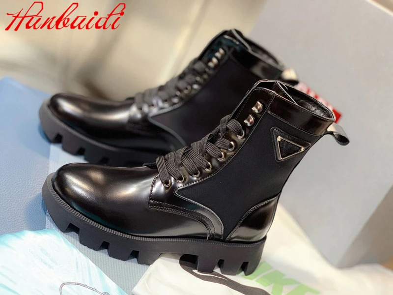 

Mixed Color Patchwork Women Ankle Boots Fashion Platform Lace Up Women Short Boots Runway Party Dress Shoes Combat Boots Women