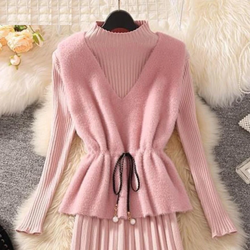 2021 весна осень женский v-образный вырез из искусственного меха мохеровый жилет