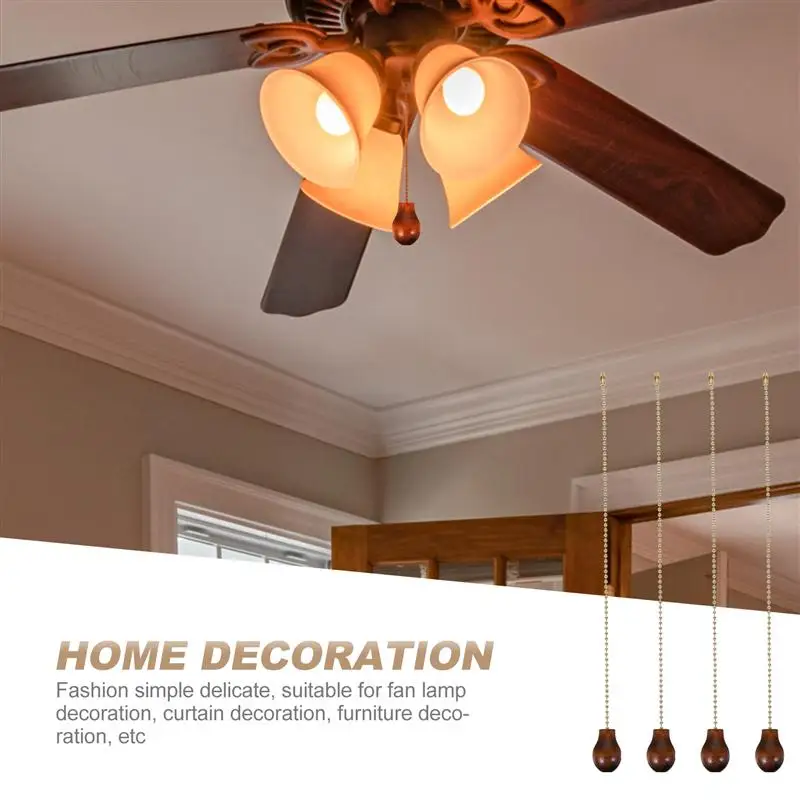 

4pcs 12Inch Wooden Gourd Shape Fan Pull Chains Pulling Chains Light Pull Chains