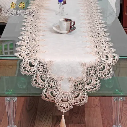 

Europe embroidered table runner flag table cover cup mat flower water soluble lace 002 TV cabinet cloth wedding home textile