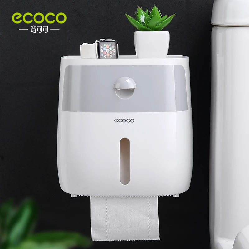 

ECOCO Wall-Mounted Bathroom Tissue Dispenser Tissue Box for Multifold Paper Towels Tissue Storage Box Drawer Bathroom Product