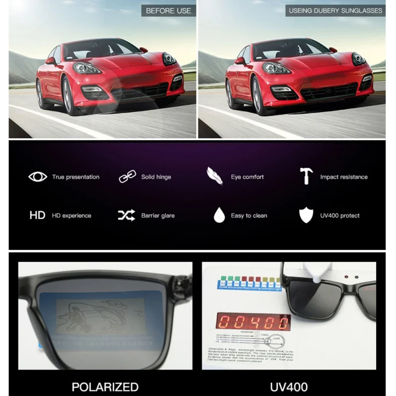 Солнцезащитные очки Мужские поляризационные дизайнерские для вождения в темное