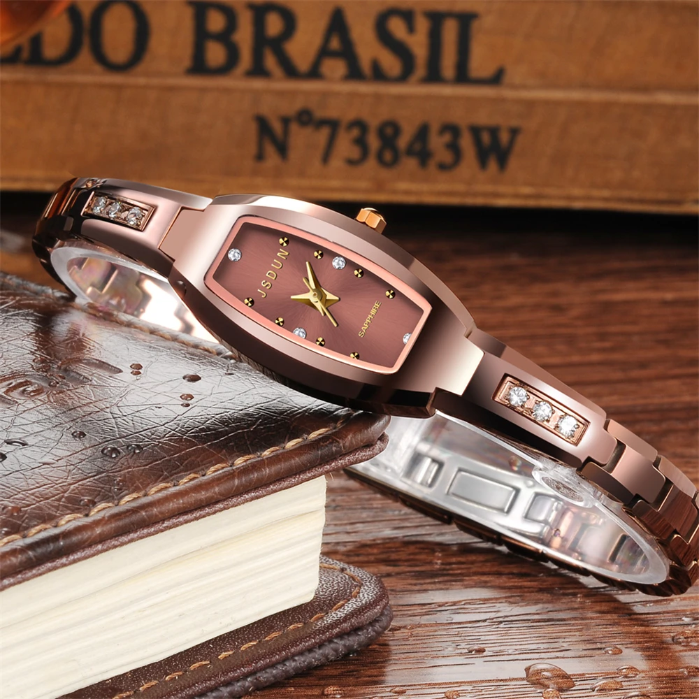 

Women's Watches Tungsten Steel Band Waterproof Sapphire Fashion Ladies Watch Couple Gift Quartz Wristwatch Relogio Feminino 6530