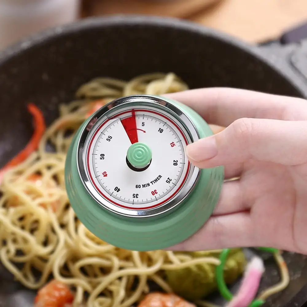 Механический кухонный будильник из нержавеющей стали круглой формы с