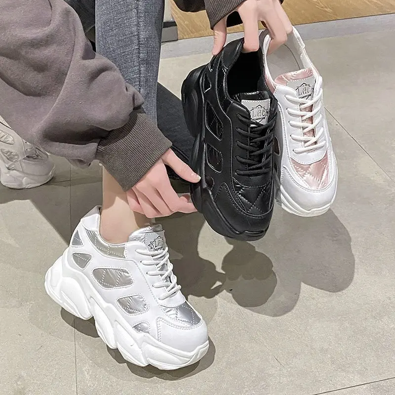 

Chunky Sneakers Women 2021 Spring Fashion Platform Dad Shoes Women Casual Trainer Sneakers Brand Thick Sole Vulcanize Shoes 8cm