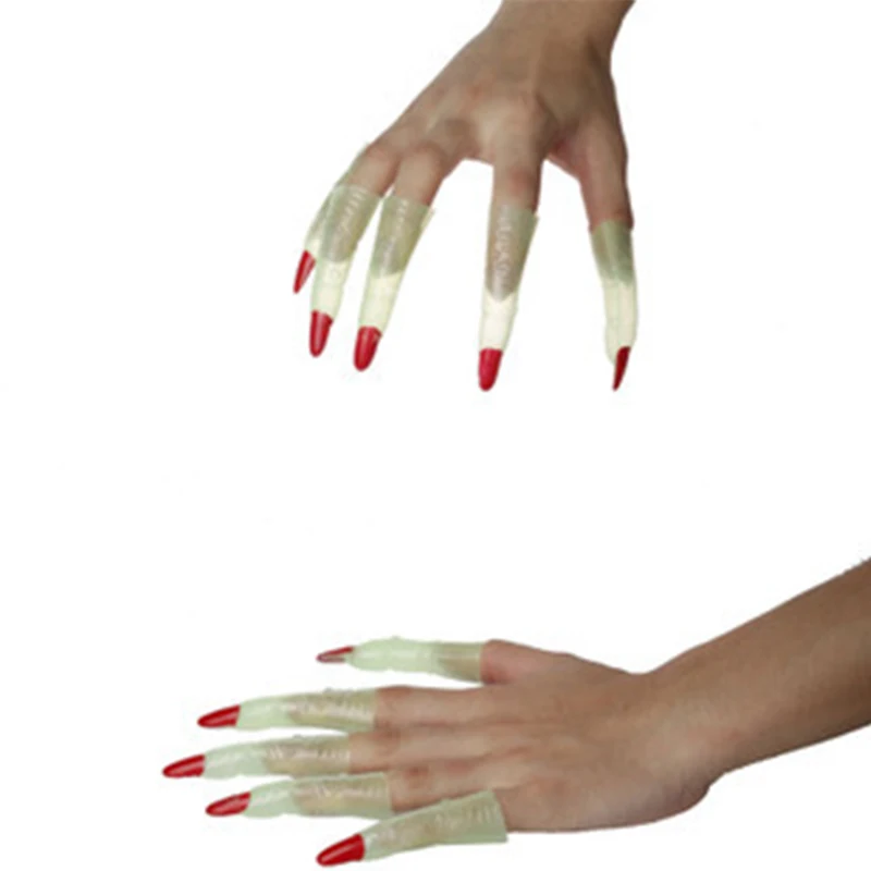 Зомби искусственные пальцы ведьминские ногти набор крышки Хэллоуин реквизит