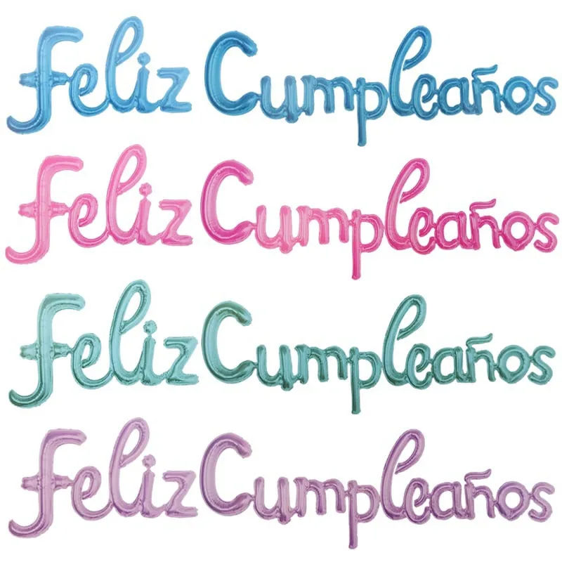 

Spanish Happy Birthday Letters Balloons Red Black Green Lowercase Conjoined Alphabet Birthday Party Decors Banner Baby Shower