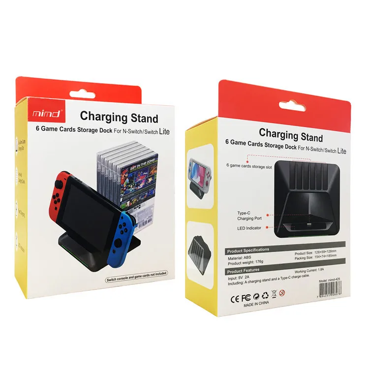 Портативная быстрая зарядная станция из АБС-пластика с 6 картами для хранения