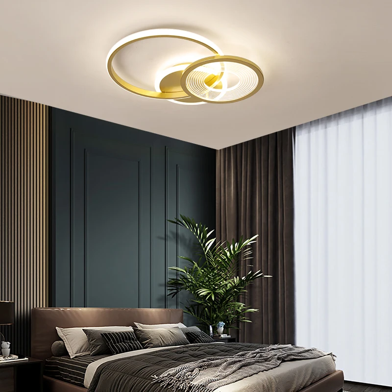 Минималистичная современная светодиодная люстра светильник черного и золотого