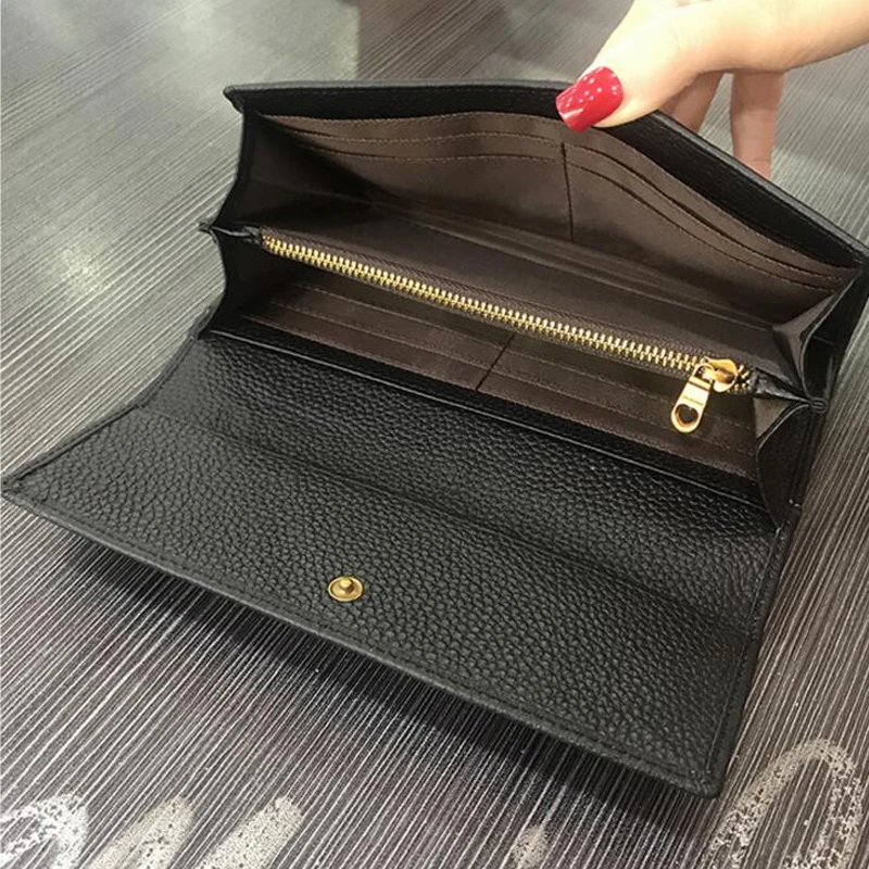 San Maries классические длинные женские кошельки высококачественный кожаный женский