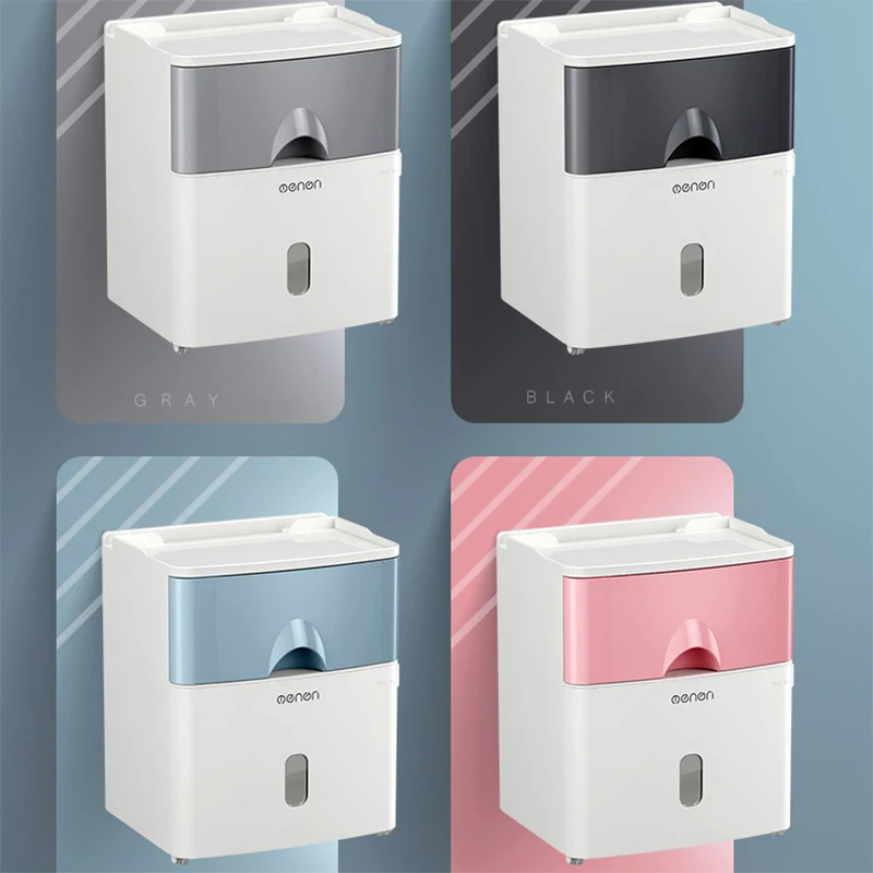

Multifunction Toilet Paper Holder Waterproof Toilet Tissue Storage Box Creative Wall Mount Bathroom Product Bathroom Accessories