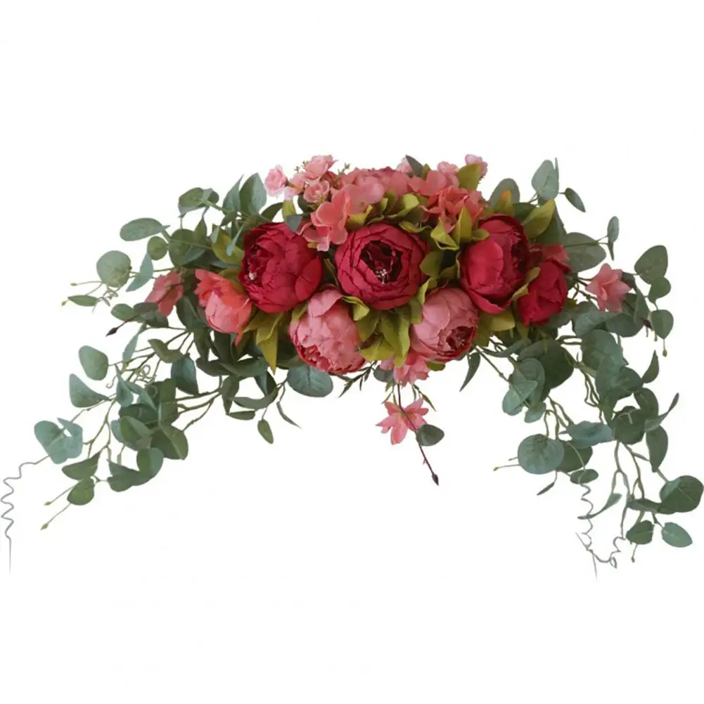 Guirnalda Artificial con rosas de imitaci&oacute;n para sala de estar, port&aacute;til, llamativa, 2 colores-5