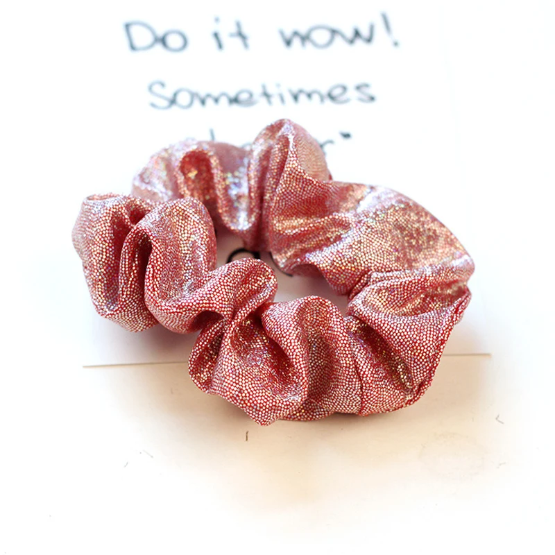 Pink Женские эластичные резинки для волос из искусственной кожи для девушек, повязка для волос, держатель для конского хвоста, резинки для волос, золотистые черные повязки на голову, Аксессуары для инструментов - Цвет: Pink