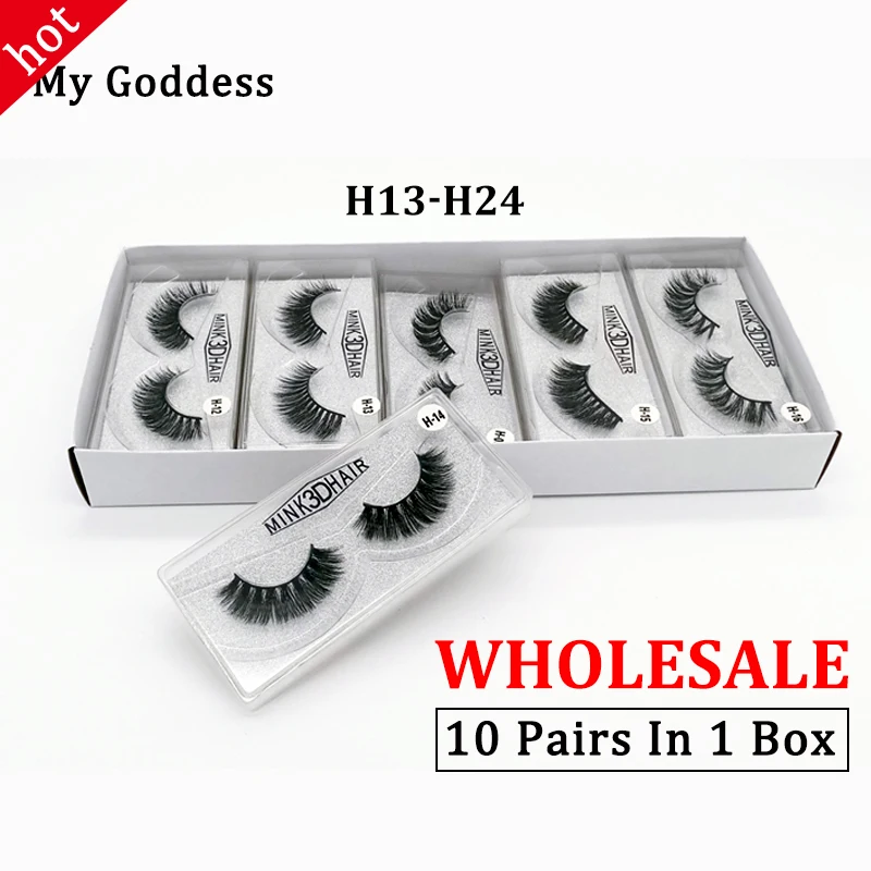 Ручная работа Фабричный выпуск 3d натуральные норковые ресницы оптовая продажа 10