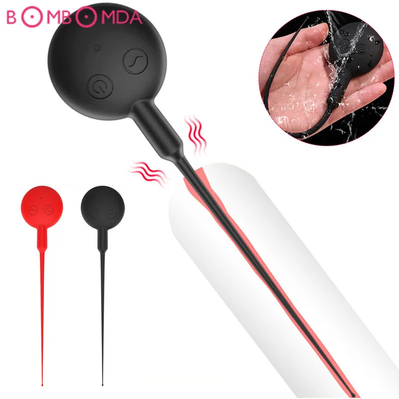 7 режимов уретральный вибратор катетер игрушки для взрослых пенис мужчин мягкий