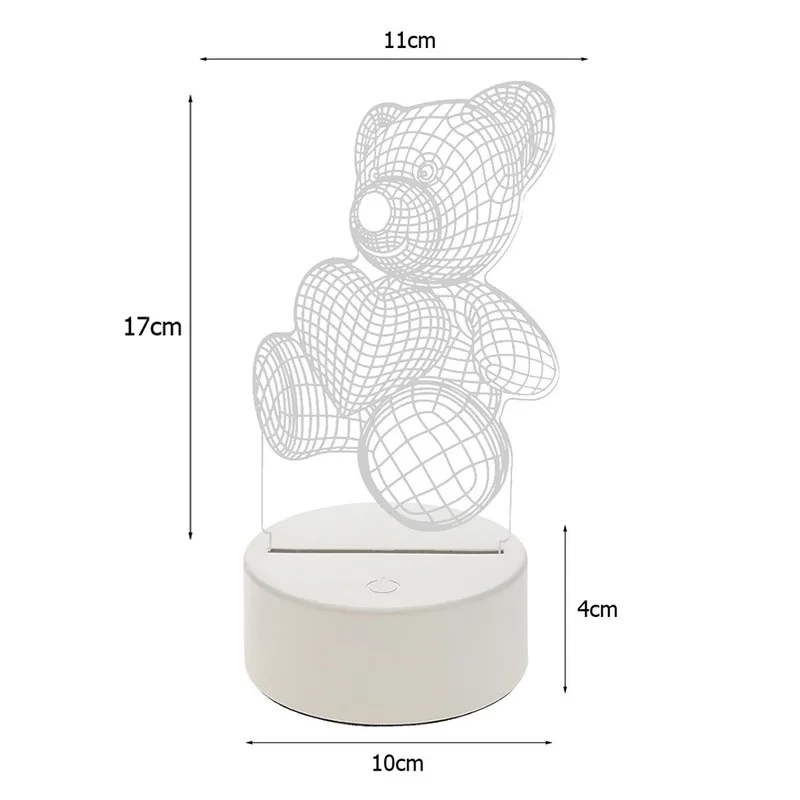 

3D Lamp Acrylic LED Valentines Night Light Lamp Romantic for Wedding Valentines Day Gift Easter Home Decoration