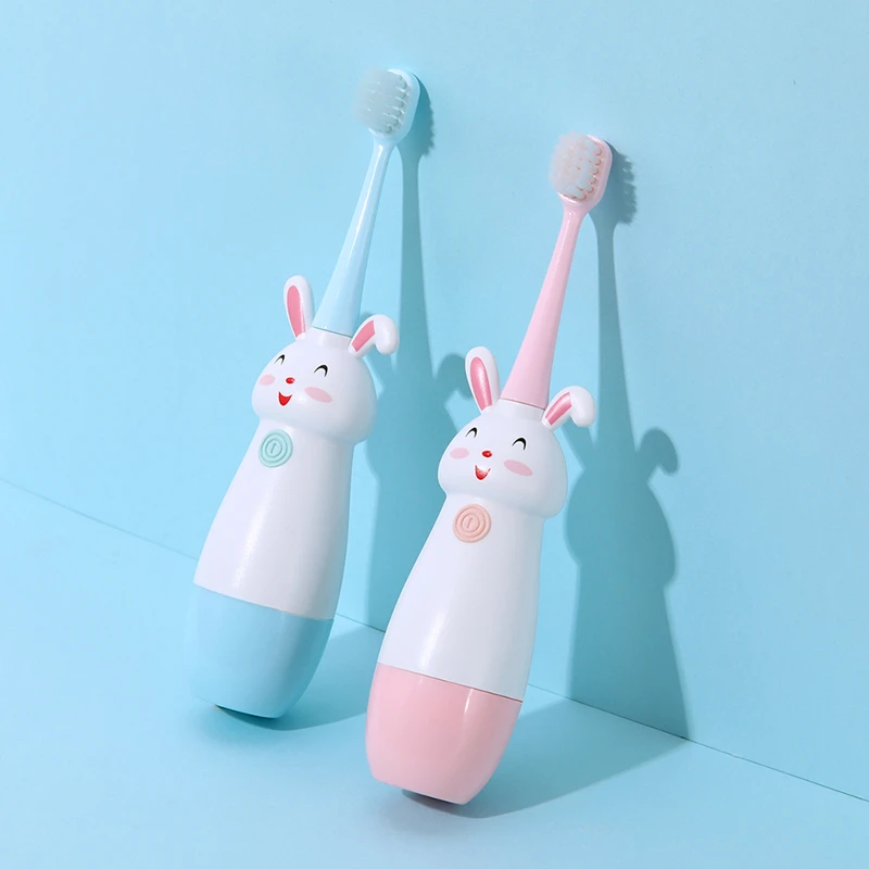 

New Children Sonic Electric Toothbrush Cartoon Rabbit Tooth Brush Electric Teeth Tooth Brush For Kids with Soft Replacement Head