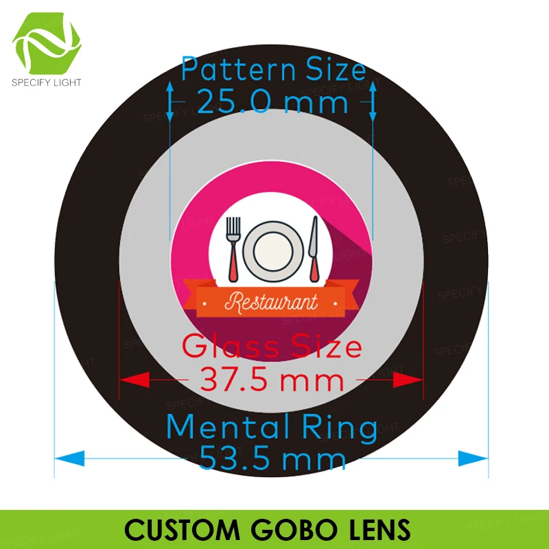 Проектор с логотипом на заказ стеклянный объектив Gobo диаметром 53 5 25 мм магазин KTV