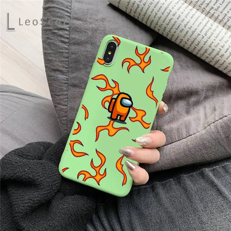 

Hot game Among us Phone Case Green Color for iPhone 11 12 Mini Pro MAX