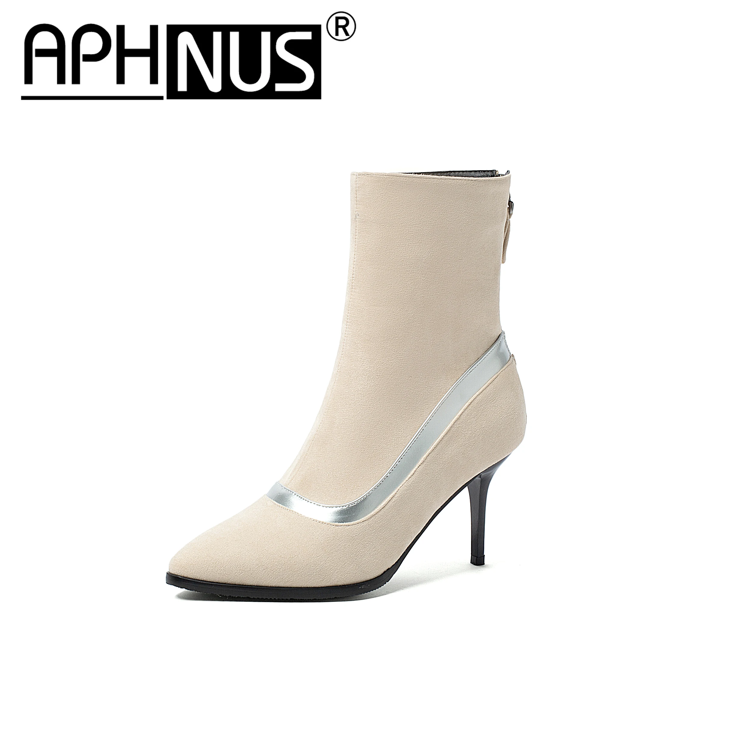APHNUS/женские ботинки Короткие ботильоны Туфли лодочки на высоком каблуке Женская