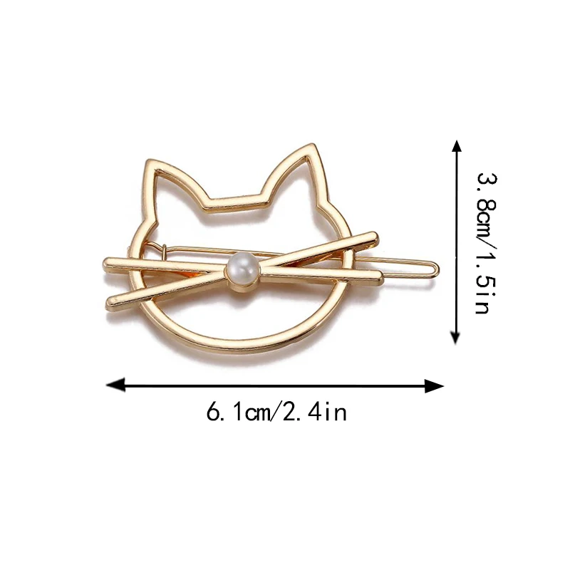 Cat Head Gold MISM сердца звезды заколки для волос для женщин Геометрическая заколка девушки заколка для волос Металлические золотые серебряные аксессуары для волос шпильки из сплава - Цвет: Cat Head Gold