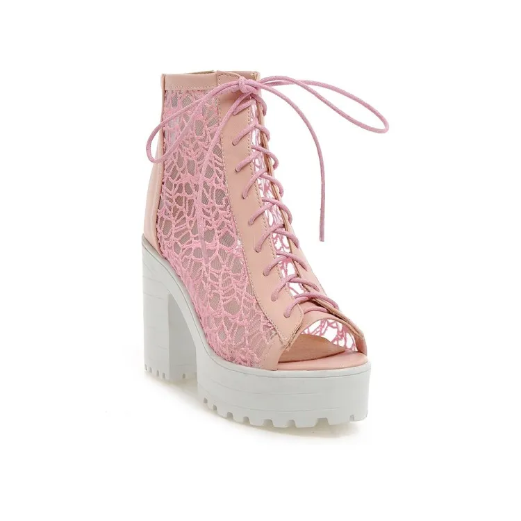 Сандалии женские с сетчатым ремешком босоножки на платформе обувь открытым