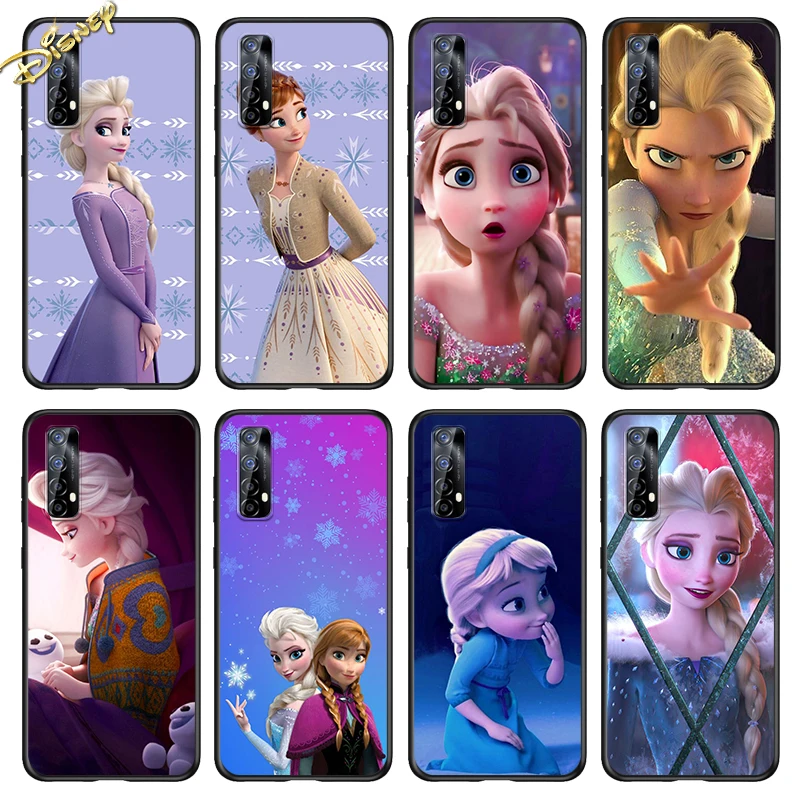 

Silicone Cover Disney Frozen Animation For Realme Narzo 20 10 7i 7 6 6S 6i 5i 5S 3i 3 2 Global Pro 5G Black Phone Case