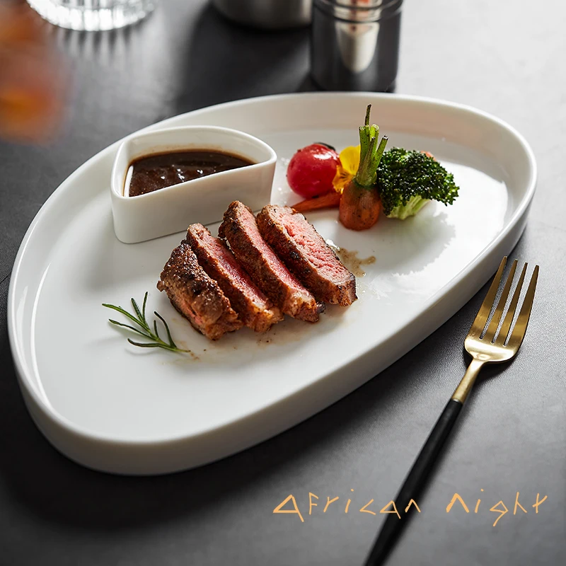 

Simple Nordic Creative Plates Steak Sushi Dessert Cake Restaurant Dinner Plates Tableware Hotel Assiette Kitchen Supplies DF50Z