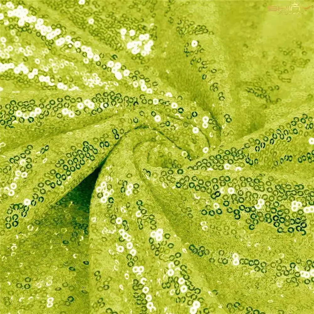Lime Green Розовое золото/темно-синий/красный/розовый/черный 4 фута(125 см) Ширина блесток ткань материал на 5 ярдов для платья/обуви/свадьбы/party-C0813 - Цвет: Lime Green