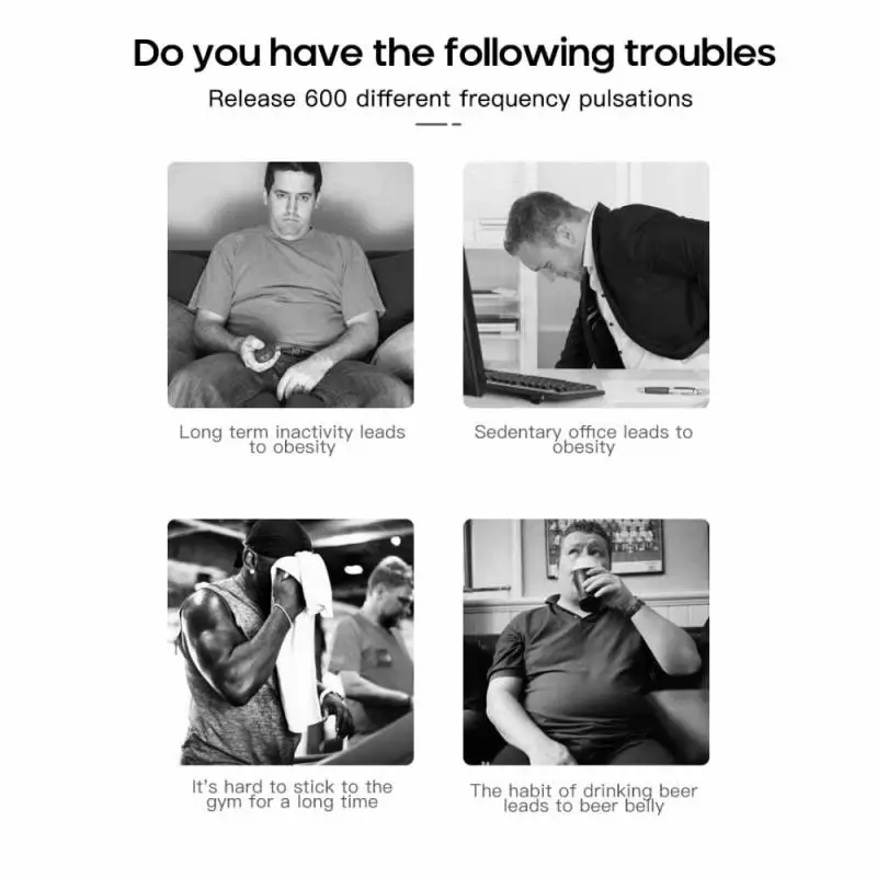 

Smart Fitness Abdominal Training Belt Electric Weight Loss Stickers Body Slimming Usb Charging Belt Fitness Equipment Unisex