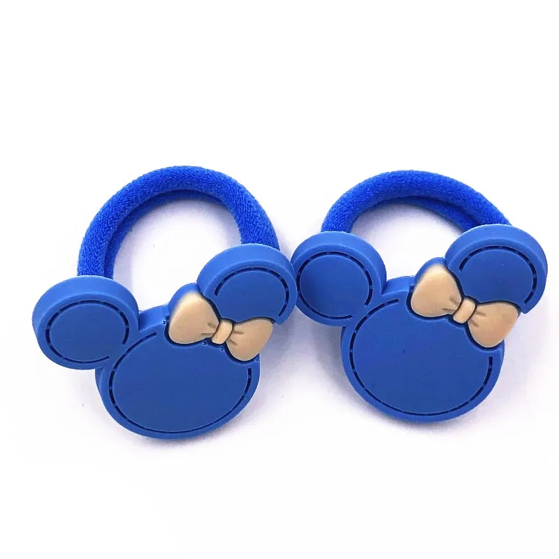 2 шт./компл. эластичные ленты для волос с Микки и Минни мягкие резиновые из ПВХ