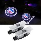 2 шт. для Alfa Romeo 159 светодиодный проектор логотипа для двери автомобиля Alfa Romeo 156 Giulietta Giulia Mito Stelvio автомобиль Brera Spider