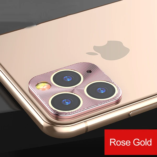 Rose Gold 1 Защитная пленка для объектива камеры для iPhone 11 Pro XS Max XR X чехол металлический защитный чехол для объектива телефона для iPhone X XR XS 11 Pro Чехол - Цвет: Rose Gold 1