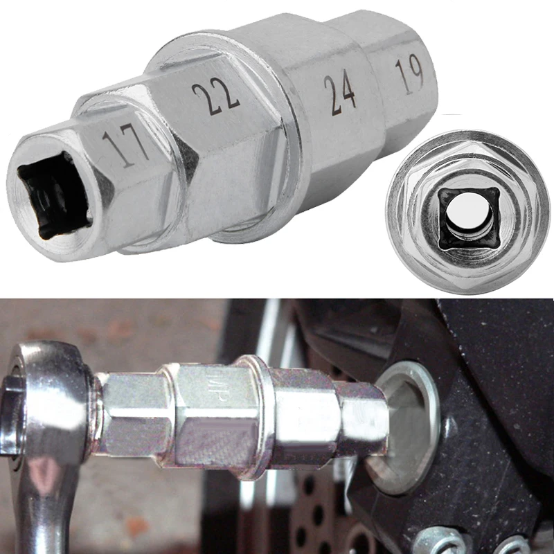 

Motorcycle Hex Key Spindle Wrench Tool Hex Allen Front Wheel Hub Axle Spindle Socket Adapter 3/8" Drive For Suzuki Yamaha