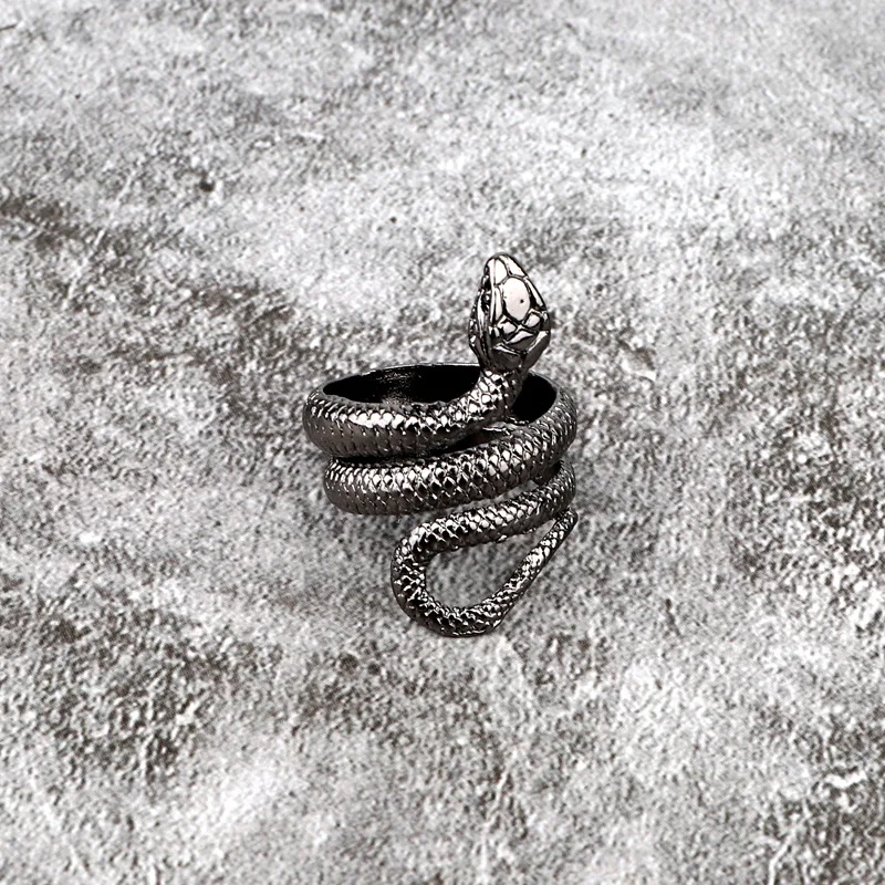 Модные панк европейские ретро кольца в виде змейки преувеличенные