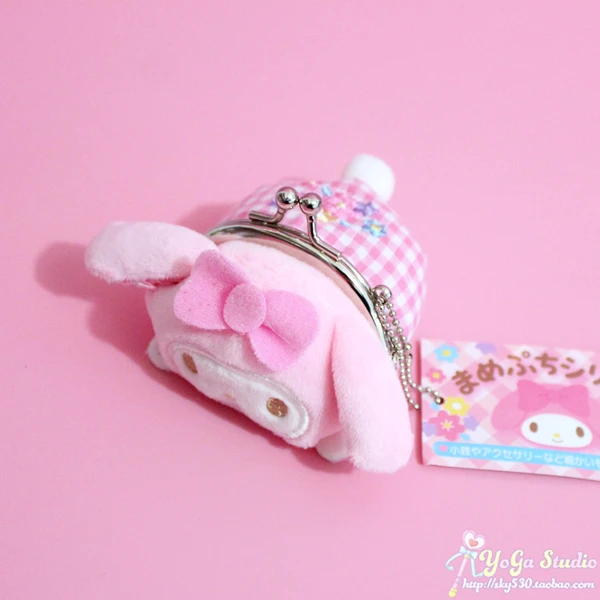 Золотой Sanrio, Hello Kitty My Melody Cinnamoroll Марка pom-Pom Purin мультфильм плюшевые сумки для монет милый кошелек Kawaii ключ сумка для девочек Подарки - Цвет: Золотой