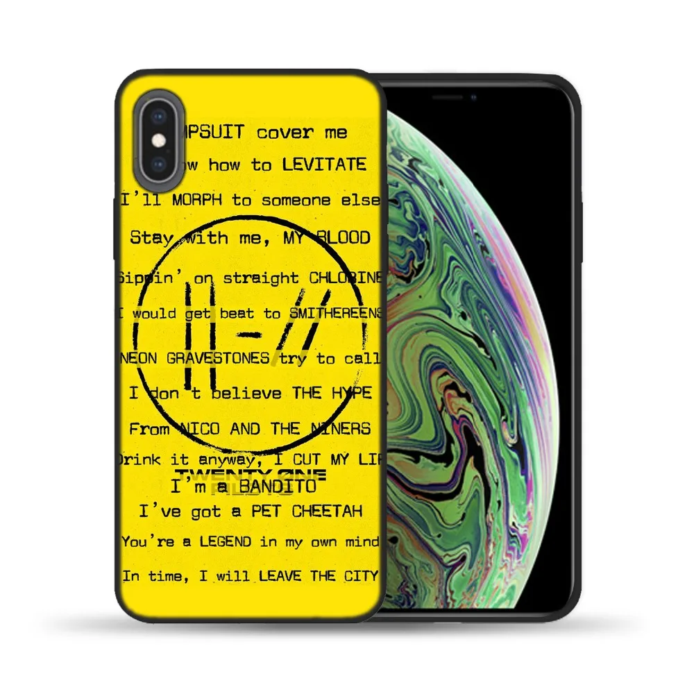 Twenty One Pilots 21 Мягкий чехол из ТПУ для Iphone x XS XR MAX 7 8 6S 6 Plus 5 5S SE Черный кремний телефона