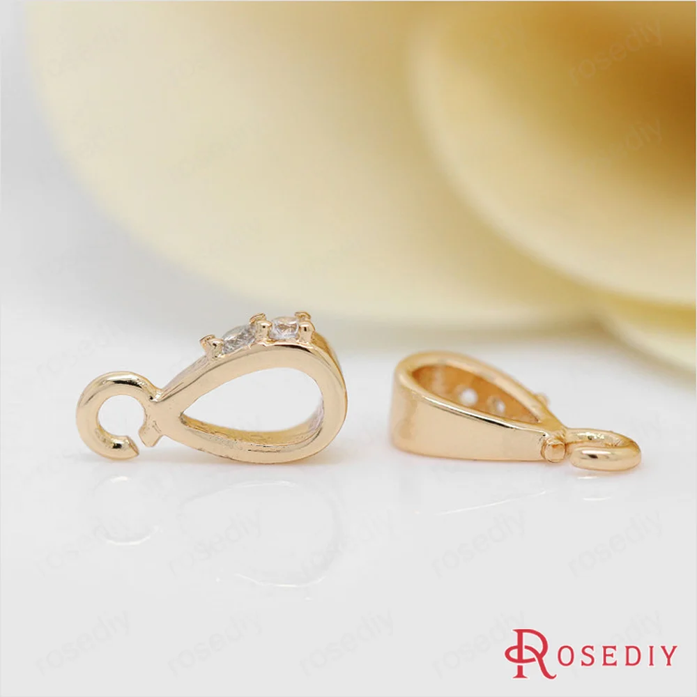 (D594)4 шт. 5x10 мм 24K позолоченная латунь цвета шампанского с разъемом циркониевые