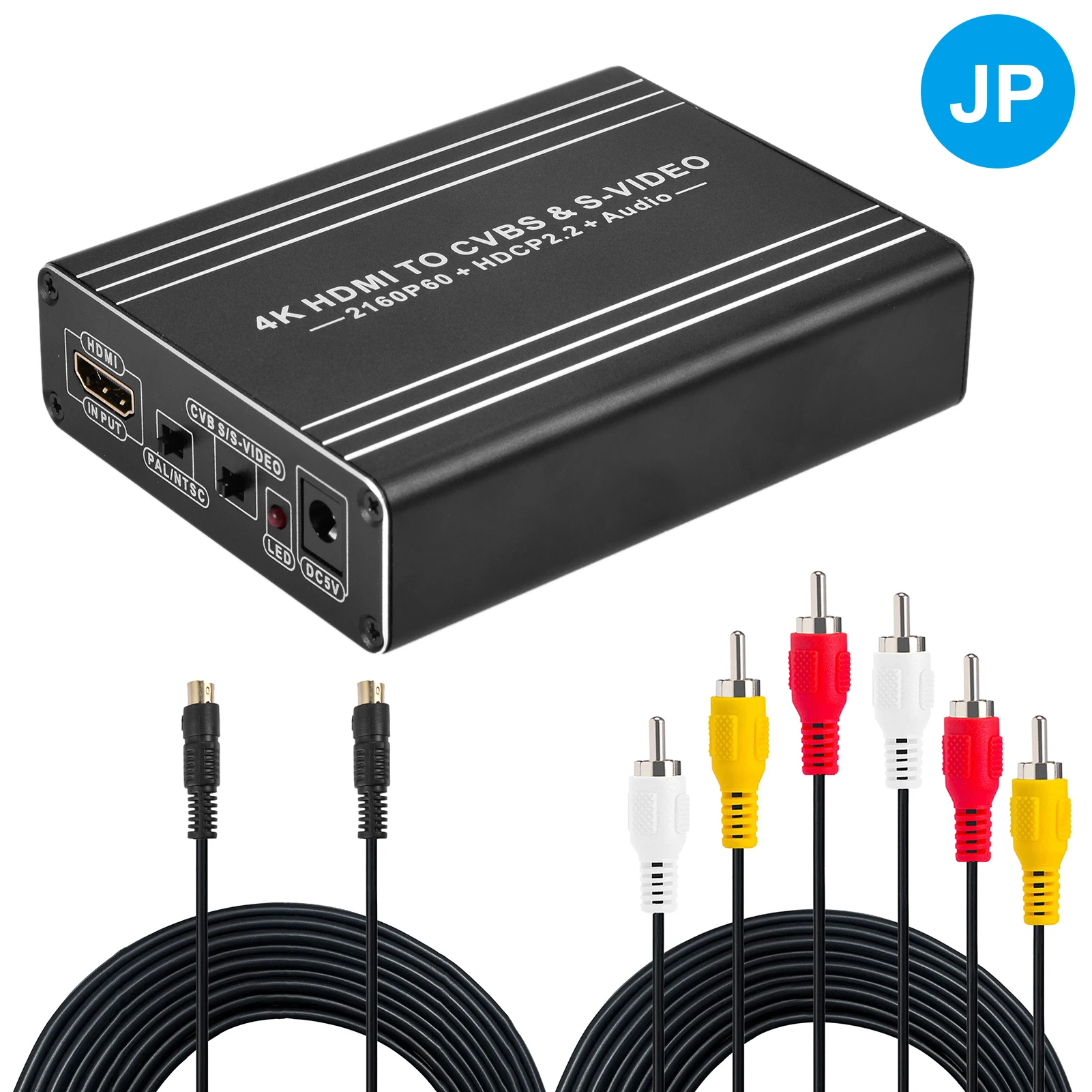 

Black 4K 60HDMI-compatible To AV+SVIDEO HD And CVBS Converter Video Audio Adapter Video Composite Converter Box Audio Adapter