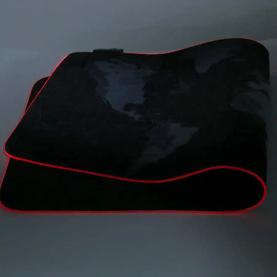 RGB коврик для мыши светящийся игровой с большой картой мира водонепроницаемый