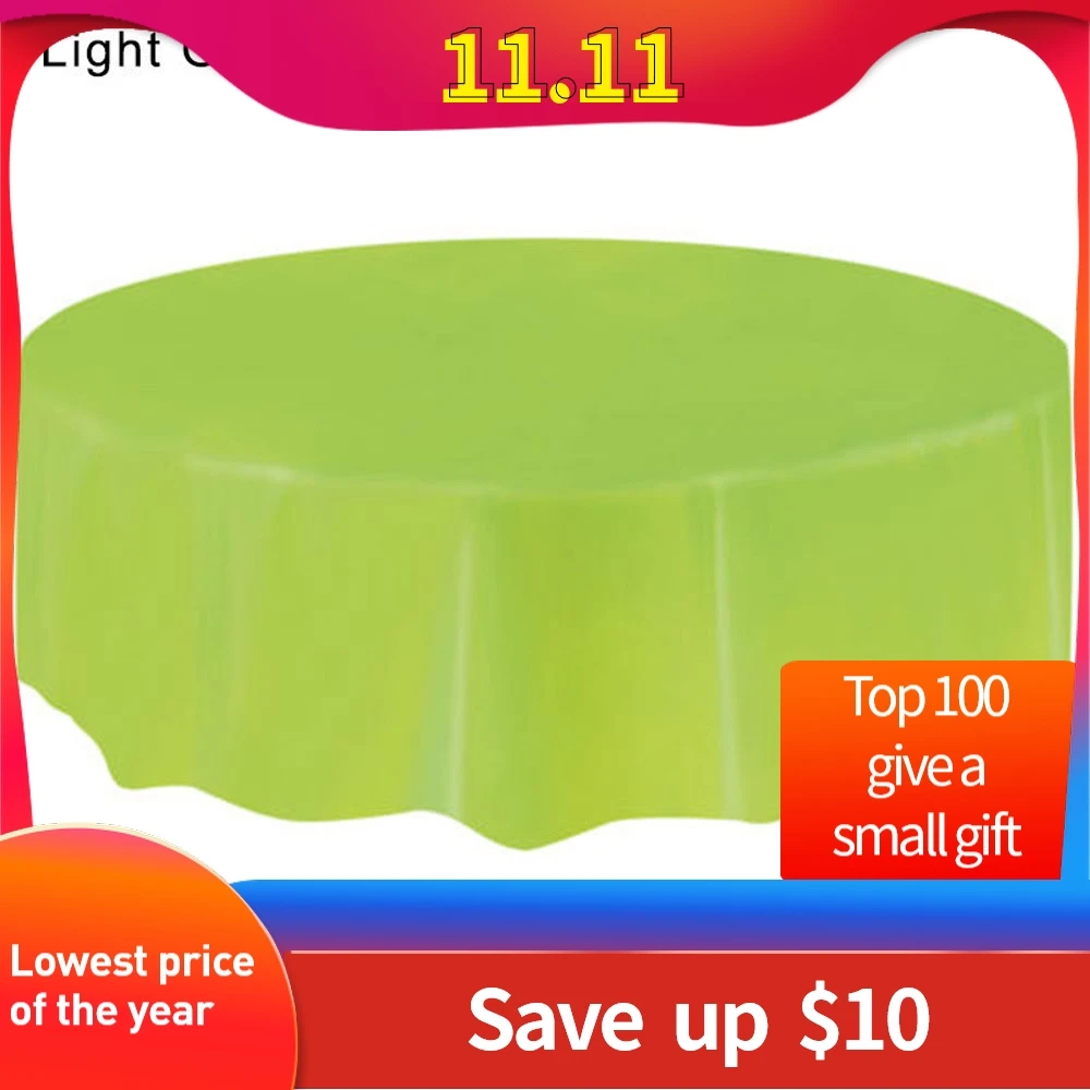 Большая пластиковая круглая скатерть салфетка для чиствечерние чного стола