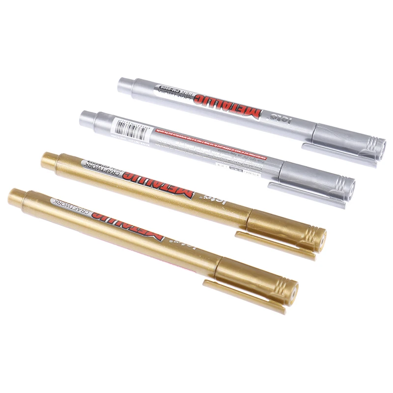 

2pcs/lot Gold Silver Metallic Color Pen DIY Scrapbooking For Party Birthday Wedding Decoration Signing Pen