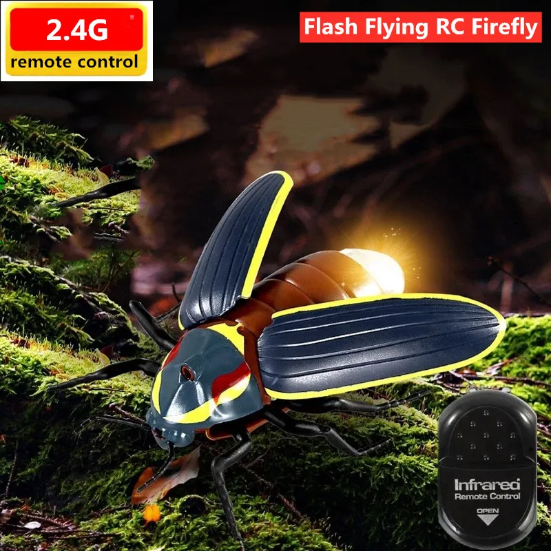 

Cute Animal High Simulation Insect Toy Remote Control Firefly Infrared Sensing Portable With Light Flash Swinging Wings Rotation