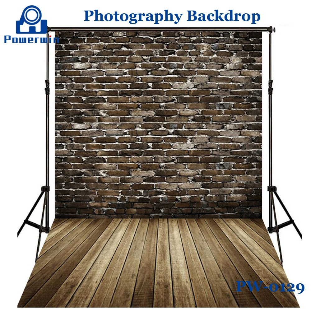 Фотофон Powerwin виниловый 80x125 см 150x210 180x250 деревянная стена пол кирпичи Свадебный на