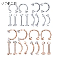aoedej 12pcs crystal nose studs for women 316l stainless steel nose rings ear piercing jewelry cubic zirconia nose rings