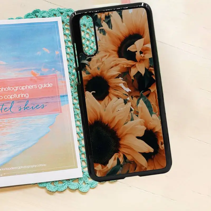 

Beautiful yellow sunflower fundas Phone Case PC for iPhone 11 12 pro XS MAX 8 7 6 6S Plus X 5S SE 2020 XR