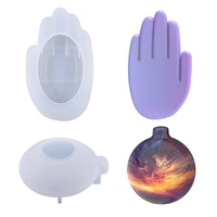 silicone epoxy resin mold palm soap box shape concrete candle holder diy cement plaster jewelry display tray holiday decoration