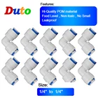 Быстроразъемный фитинг для локтя, наружный диаметр 14 дюйма, герметичный пластиковый соединитель для труб 14 дюйма, система обратного осмоса BSP, 10 шт.