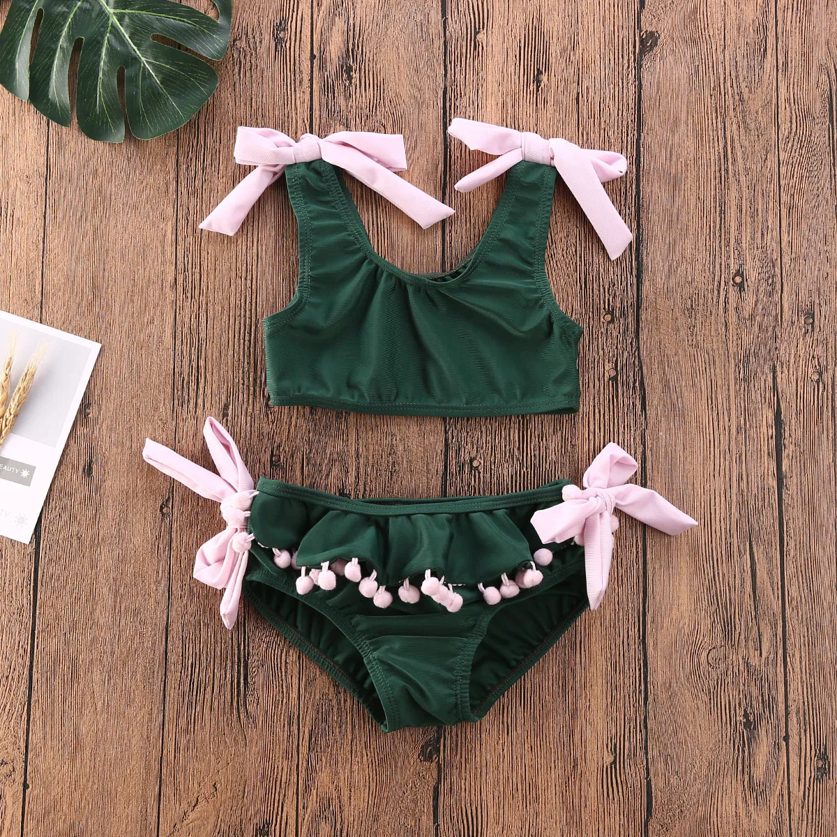 Купальник для маленьких девочек комплект бикини пляжная одежда купальник летний